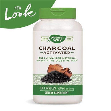 Nature'S Way Activated Charcoal, Binds Unwanted Materials And Gas*, 560Mg Per Serving, 360 Capsules