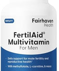 Fairhaven Health 3 Month Supply Fertilaid For Men Prenatal Male Fertility Supplement Count And Motility Support Pre Conception For Him Fertility Support Includes Zinc And Folate 90 Capsules
