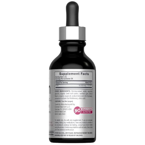 Neocell Biotin Liquid Drops 10000Mcg 2 Fl Oz Fast Acting Supplement Berry Flavor Hair Skin & Nails