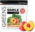 Clean Simple Eats Super Greens Powder Naturally Flavored Greens Powder With Chlorella Spirulina Superfoods & Prebiotic Fiber No Artificial Ingredients Gluten Tropical Greens Flavor 30 Srvg