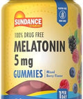 Sundance Melatonin Gummies 5Mg 60 Count Mixed Berry Flavor Vegan Nongmo & Gluten Supplement For Adults