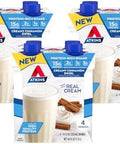 Atkins Creamy Cinnamon Swirl Protein Shake 15G Protein 12 Count And Chocolate Caramel Mousse Bar 1G Sugar 5 Count Bundle
