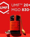 Egmont Honey Manuka Honey UMF 20+ MGO 830+ | 8.8 oz (250 g) | 100% Pure Authentic New Zealand Honey, UMF & MGO Certified, Non-GMO, Kosher, Traceable, Recycled Jar, Immune Support