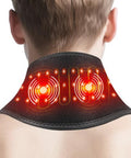 Rohvemj Cordless Neck Massager With Heat Red Light Therapy For Neck Neck Heating Pad For Pain Heated Neck Wrap 660Nm 850Nm Fsa Eligible Hsa Heated Neck Massager 3000Mah Battery Black