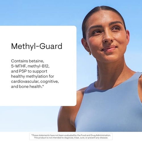 Thorne - Methyl-Guard - Supports Methylation For Healthy Heart Blood Vessels Brain & Bones - Vitamins B6 & B12 Folate (5-Mthf) & Betaine - Gluten Dairy & Soy-Free 180 Capsules