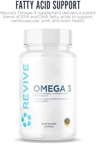 Revive Md Omega 3 Fish Oil Supplements For Men & Women - Omega 3 Softgels With Epa & Dha Fatty Acids For Healthy Skin & Joints Heart & Brain Support - Vegan-Friendly Gluten- - 120 Softgels