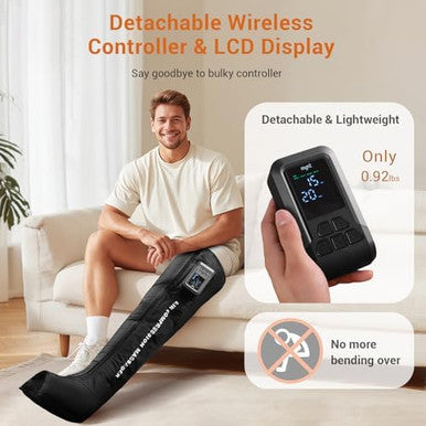 Mynt Full Leg Air Compression Massager Sequential Cordless Compress Therapy Machine For Circulation Pain Relief Rechargeable Leg Massage Recovery System With Multiple Modes & Intensities For Athlete