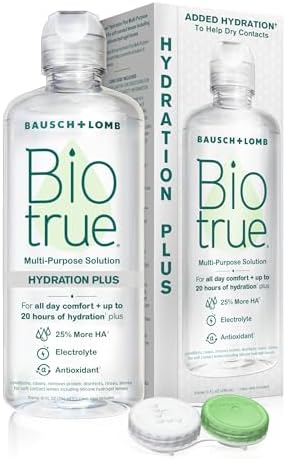 Biotrue Hydration Plus Contact Lens Solution Multipurpose For Soft Lenses Hydrates With Hyaluronan Cleans Clears And Disinfects For Allday Comfort 4 Fl Oz (Pack Of 1)