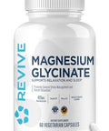 Revive Pure Magnesium Glycinate Capsules 200Mg Md - High Absorption Supplement For Relaxation & Stress Relief - Organic Memory & Sleep Support Pills For Strong Bones Normal Nerve & Muscle Function