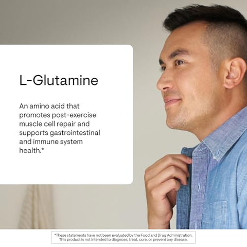 Thorne - L-Glutamine - Amino Acid Supplement For Immune System & Gi Health - Promotes Post-Exercise Muscle Cell Repair - Third-Party Certified - Gluten Dairy & Soy-Free 90 Capsules