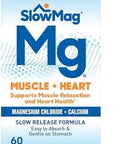 Slowmag Muscle & Heart Magnesium Chloride Supplement With Calcium 60 Count Supports Muscle Relaxation Heart Nerve & Bone Health High Absorption