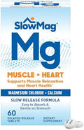Slowmag Muscle & Heart Magnesium Chloride Supplement With Calcium 60 Count Supports Muscle Relaxation Heart Nerve & Bone Health High Absorption
