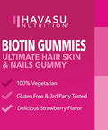 Havasu Nutrition 5000Mcg Biotin Gummies For Hair Skin And Nails - Vegan Supplement For Women And Men - Glp-1 Nutritional Support To Promote Lucious Locks And Radiant Skin - Vitamin B7 - Strawberry Flavor 90 Count