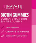 Havasu Nutrition 5000Mcg Biotin Gummies For Hair Skin And Nails - Vegan Supplement For Women And Men - Glp-1 Nutritional Support To Promote Lucious Locks And Radiant Skin - Vitamin B7 - Strawberry Flavor 90 Count
