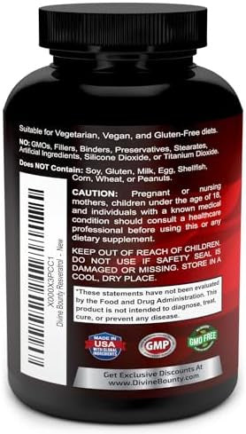 Divine Bounty Resveratrol Supplement - 1400Mg Extra Strength Formula With Grape Seed Extract, Green Tea Extract, Red Wine Extract - 60 Veggie Capsules