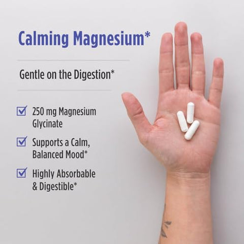 Nordic Naturals Vegetarian Magnesium Glycinate Capsules Unflavored 90 Count - 250Mg Magnesium Per Serving - Highly Bioavailable Support For Muscle & Cardiovascular Function - Non-Gmo 30 Servings
