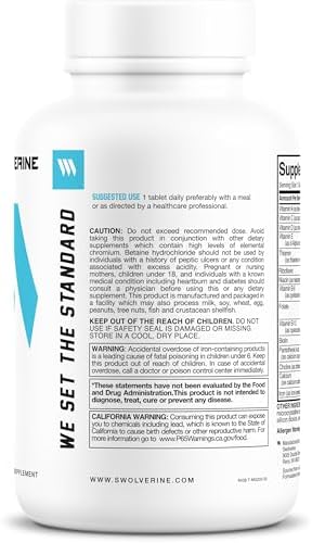 Swolverine Multivitamin For Men & Women " High Potency Daily Vitamins With Bcomplex Antioxidants Minerals Inositol & Paba " Energy Immune Metabolic & Performance Support (30 Tablets)