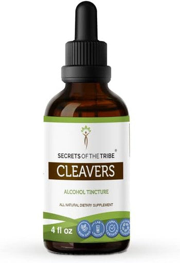 Secrets of the Tribe Cleavers Tincture Alcohol Extract, High-Potency Herbal Drops, Tincture Made from Cleavers (Galium aparine) Dried Herb 4 oz
