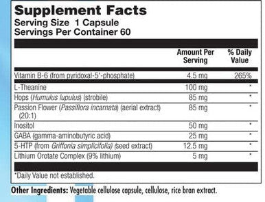 Nutra BioGenesis - Stress Factors - Vitamin B6, Lithium and GABA to Help Support Stress Response and Neurotransmitter Health - 60 Capsules