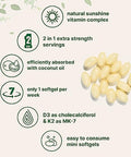 Micro Ingredients Vitamin D3 + K2 Mk 7 240 Softgels 50000 Iu