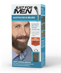 Just For Men Mustache & Beard Beard Coloring For Gray Hair With Brush With Keratin Biotin Aloe And Coconut Oil For Healthy Facial Hair Medium Brown M35 Pack Of 1 (Packaging May Vary)