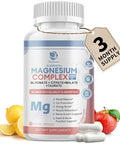 Lukaree Magnesium Complex Supplement 500Mg Magnesium Glycinate Malate Taurate Citrate Complex & Herbal Extracts High Absorption Chelated 120 Vegan Nongmo Capsules For Rest Energy Mood