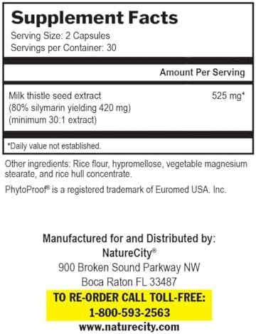 Truemilkthistle Milk Thistle Supplement 525Mg Milk Thistle (80% Silymarin) Containing 420Mg Of Silymarin Antioxidant Support Liver Support Supplement 60 Veggie Capsules
