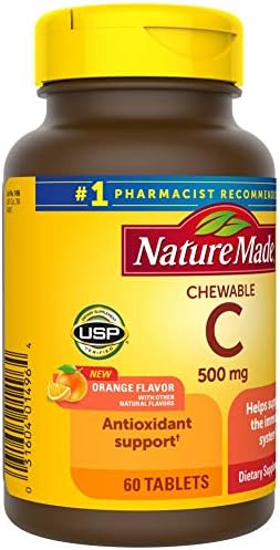 Nature Made Chewable Vitamin C 500 Mg Tablets 60 Count To Help Support The Immune System (Pack Of 3)