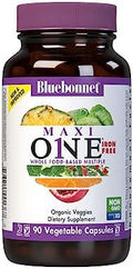 Bluebonnet Nutrition Maxi One (Iron) Whole Food Multiple Enzymes Energy Vitality Gluten Soy & Green Kosher Vegetarian Friendly Nongmo 90 Count