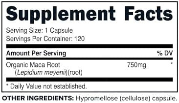 Primaforce Organic Maca Root Capsules (750 Mg) (120 Caps) Nongmo Gluten