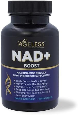 Ageless Nad+ Supplement - Nicotinamide Riboside Supplement For Healthy Aging And Cognitive Function - Promotes Endurance And Energy - 30 Count