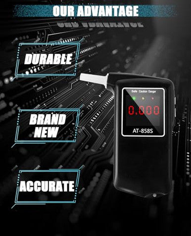Greenwon 2026 Portable Breathalyzer Easy-To-Use Alcohol Tester With Backlit Display - Ideal For Home Use Parties And Special Events Professional Alcohol Tester With Mouthpieces 10Pcs