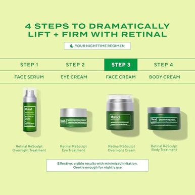 Murad Retinal Resculpt Overnight Cream Anti-Aging Face & Neck Cream With Encapsulated Retinal & Nad Firms Lifts & Hydrates Skin 1.7 Fl Oz