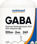Nutricost Gaba (Gamma Aminobutyric Acid) + Vitamin B6 500Mg Per Serving 240 Capsules