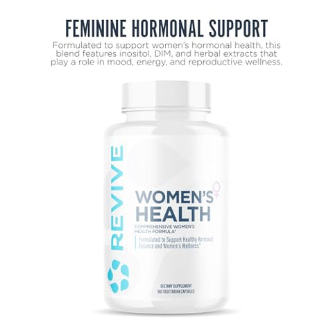 Revive Md Hormone Balance For Women Hormone Support Supplement W/Myo-Inositol Chaste Berry Dim Vitamins C & E Evening Primrose Oil Health & Hormonal Balance (180 Capsules 30 Servings)