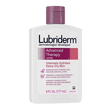 Lubriderm Advanced Therapy Moisturizing Lotion With Vitamins E And B5 Deep Hydration For Extra Dry Skin Non-Greasy Formula 6 Fl. Oz