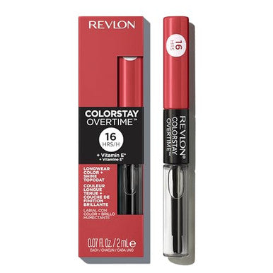 Revlon Liquid Lipstick With Clear Lip Gloss Colorstay Overtime Lipcolor Dual Ended With Vitamin E 020 Constantly Coral 0.07 Fl Oz