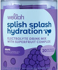 Wellah Splish Splash Hydration (Grape Flavor) 20 Stick Packs - Electrolyte Drink Mix With Superfruit Complex
