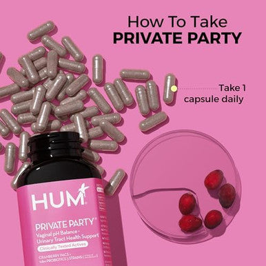 Hum Private Party Vaginal Probiotics For Women'S Health Ph Balance Supplement And Urinary Tract Support With Cranberry & Lactobacillus Blendcranberry Pills (30 Capsules)
