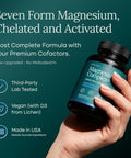 Magnesium Complex for Women and Men 500mg (7in1) Magnesium Glycinate with D3 and B6 Glycinate Citrate Malate Taurate and Orotate Daily Wellness Support 60ct [OxideFree]
