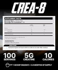 Ehp Labs Crea8 Micronized Creatine Monohydrate Powder Unflavored Creatine Powder For Muscle Growth Increased Strength Enhanced Energy Output And Improved Performance 100 Servings (500G)