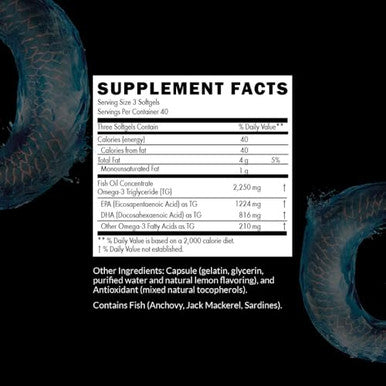 Intelligent Labs Triglyceride Omega 3 120 Softgels 2250Mg