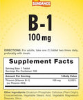 Sundance Vitamin B1 100Mg 100 Tablets Essential Vitamin Supplement Vegetarian Nongmo And Gluten Formula