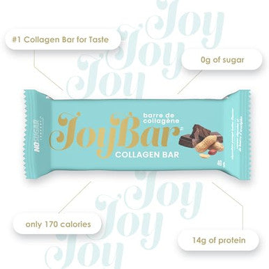 No Sugar Joybar Collagen Bar Chocolate Peanut Butter 0G Sugar 14G Protein Nourish Inside & Out Low Calorie High Protein Snack Supports Skin Hair Nails & Joint Health 12 Pack