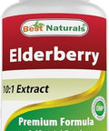 Best Naturals Elderberry Sambucus Nigra Extract 10:1 500 Mg 120 Veg Capsules