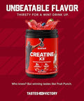 Six Star Creatine Monohydrate Powder, X3 (Fruit Punch) - Flavored Creatine Hcl Powder Monohydrate Supplement For Muscle Building & Performance - Post Workout Supplement For Men & Women - 30 Servings
