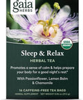 Gaia Herbs Sleep & Relax Herbal Tea Supportive Sleep Aid For A Natural Calm To Prepare For A Good Night'S Rest With Passionflower Chamomile & Lemon Balm 16 Caffeine Tea Bags