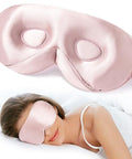 Litbear 100% 22 Momme Mulberry Silk Sleep Mask - 3D Contoured Eye Mask For Men Women Soft Breathable Sleeping Mask With Adjustable Strap Perfect Blocks Light For Sleeping (Pale Pink)