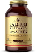 Solgar Calcium Citrate With Vitamin D3 240 Tablets Promotes Healthy Bones and Teeth Supports Musculoskeletal and Nervous Systems NonGmo GlutenFree Dairy Kosher 60 Servings