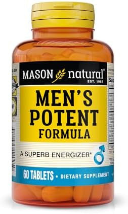 Mason Natural Men'S Potent Formula Energy Stamina & Endurance Support Herbal Performance Supplement For Men 60 Tablets